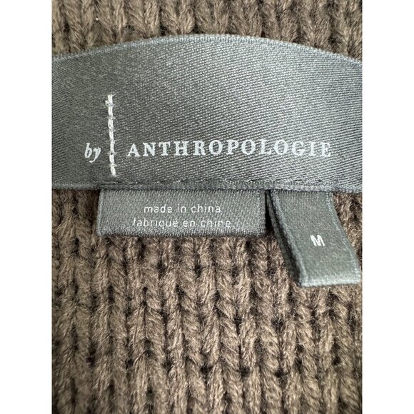Anthropologie Womens M Taupe Faux Suede & Knit Long Coat W/Faux Shearling Collar - Picture 6 of 13